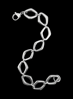 2025新款欧美复古潮流女士钛钢几何唇形个性配饰夸张拼色时尚单品