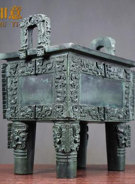 司母戊鼎摆件青铜器鼎盛千秋工艺品招财大方鼎办公室客厅装饰礼品