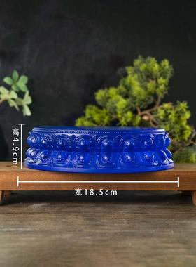 古法琉璃底座佛像专用莲花座摆放圆形双层加高底座供客厅玄关装饰