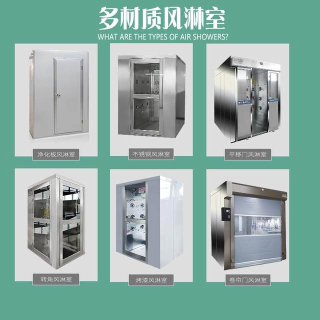 Stainless steel cargo shower room single person double blow dust-free workshop infrared induction door cargo shower channel food processing cargo shower room
