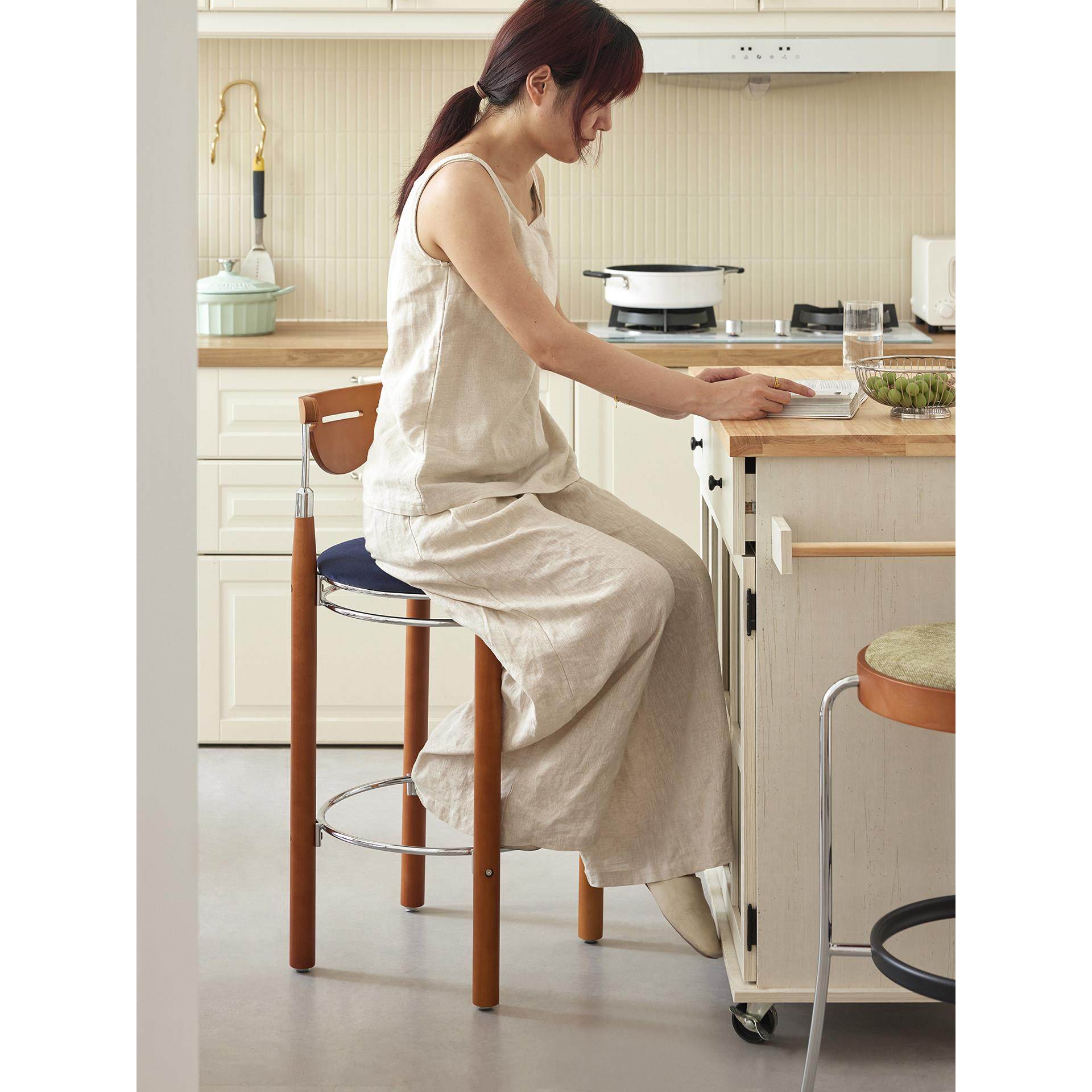 小卡家居北欧家用中古吧椅餐厅岛台高脚凳覆古吧台椅餐椅咖啡椅子,淘宝优惠券,粉丝福利购,淘宝优惠卷