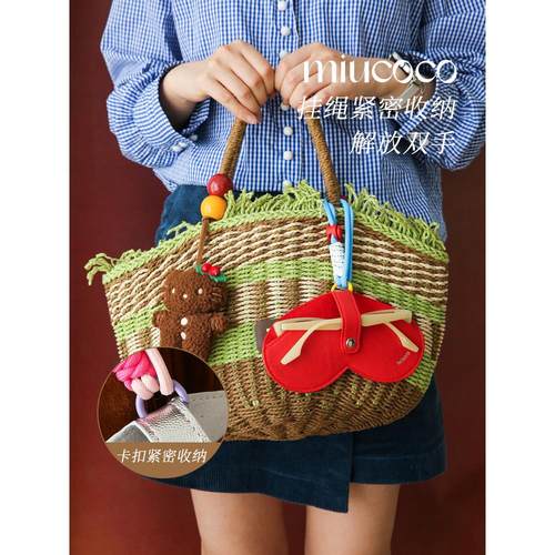 时尚便携式太阳镜化妆品袋旅行挂绳太阳镜收纳盒心形小吊坠郊游神 - 图2