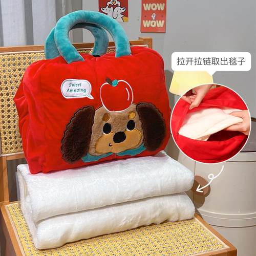 汽车上抱枕毯子二合一可折叠车载小枕头被子两用靠枕车用毛毯加厚 - 图1