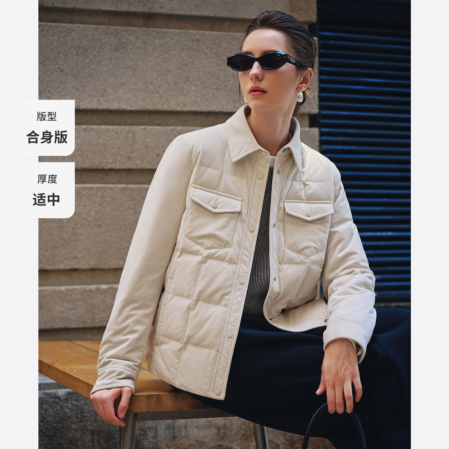 【k姐推荐】Navigare小帆船冬季白鸭绒羽绒服女休闲通勤风外套