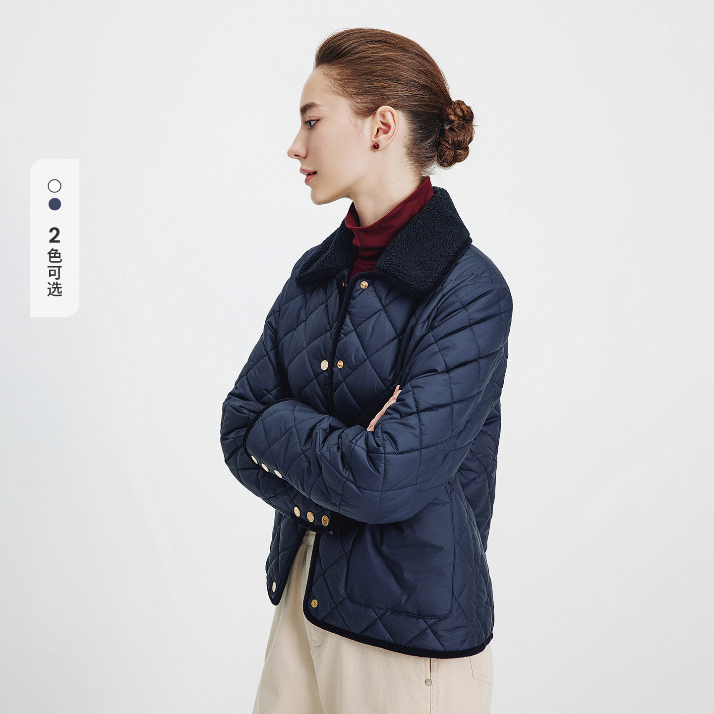 Navigare意大利小帆船棉衣女轻薄2025秋冬季新款设计感短棉服外套,淘宝优惠券,粉丝福利购,淘宝优惠卷