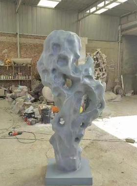 太湖石饰品玻璃纤维不锈钢人造雕塑金属景观假山户外镜子抽象定制