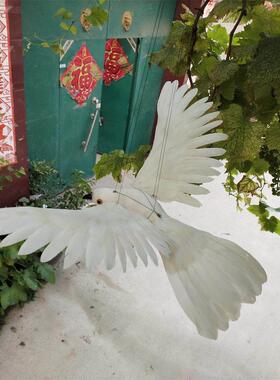 彷真羽毛鸽子家居摆饰展翅白鸽大堂装饰摄影婚庆道具动物模型假鸟