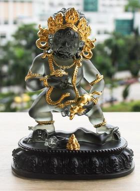 琉璃彩绘黑财神摆件五路姓财神爷佛像水供黑红绿白黄财神家居供奉