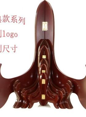 木底座支架大铜钱木雕摆件托盘架子圆盘架子茶饼木支架工艺品2025