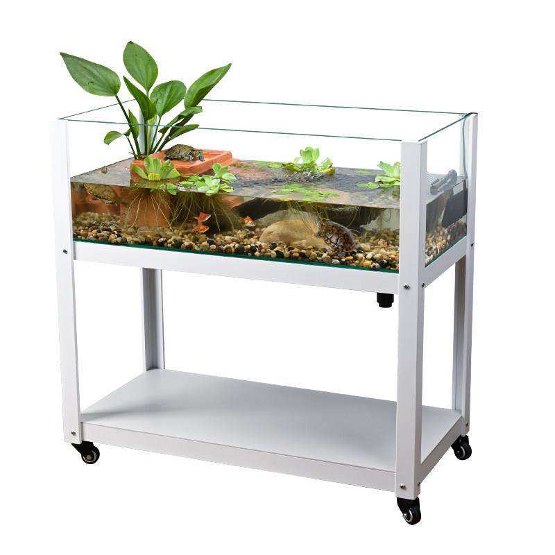 乌龟饲养缸带晒台大型生态造景箱养乌龟水陆缸玻璃带排水铝合金架,淘宝优惠券,粉丝福利购,淘宝优惠卷