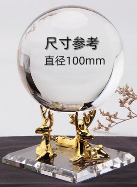 北欧金属鹿角正方形水晶球底座玻璃球托矿石晶体矿物原石展示架