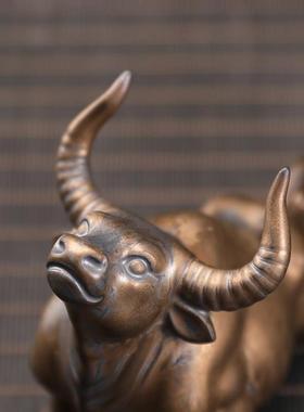 牛气冲天招财红牛小号陶瓷小摆件家居办公室桌面牛装饰品十二生肖