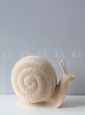 简约轻奢树脂绒面蜗牛创意软装饰品儿童房L客厅电视柜桌面家居摆
