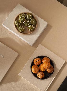 日系中古风美学空间设计桌面氛围布置干果收纳盒装饰果盘摆件组合