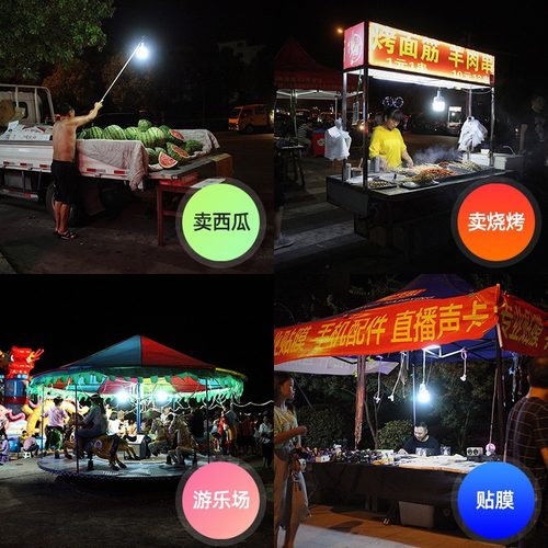 夜市灯摆地摊用的灯LED可充电灯泡地摊停电太阳能应急照明灯超亮 - 图0