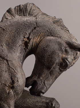 美式风格仿古将军马头摆饰家居软装饰品树脂摆件客厅玄关书房