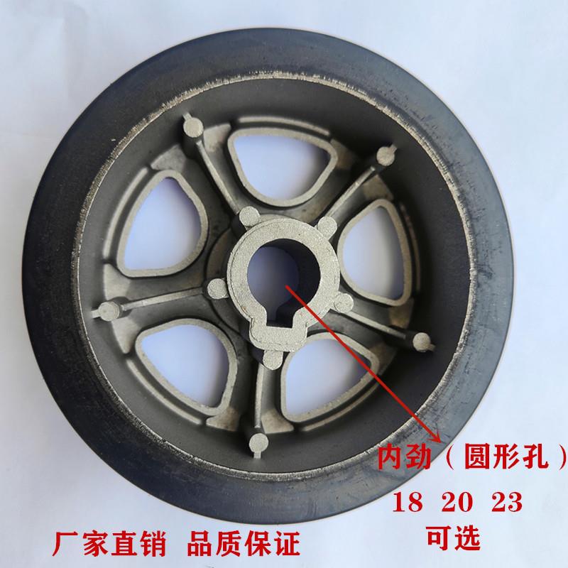 电动伸缩门通用机头轮125单键铸铝橡胶主动轮驱动脚轮自动门配件 - 图1