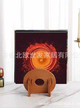 创意木质CD支架乙烯基唱片收纳展示架家用桌面专辑CD碟片收藏架