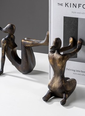 欧式怀旧仿古h创意少女书立书挡书房书柜简约玄关桌面书靠装饰摆