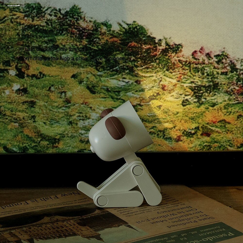 无聊了晚上让狗狗陪你！可爱迷你小台灯桌面创意装饰摆件