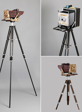 老式复古怀旧照相机模型铁皮摄影拍摄道具橱窗布景支架摄影机摆件