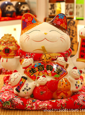 摇手招财猫摆件开业大号店铺收银台前台家居客厅装饰乔迁新居