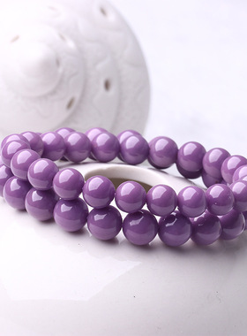 瑞光水晶 天然紫云母手链 美国紫云母香芋紫爱情石单圈手串批发
