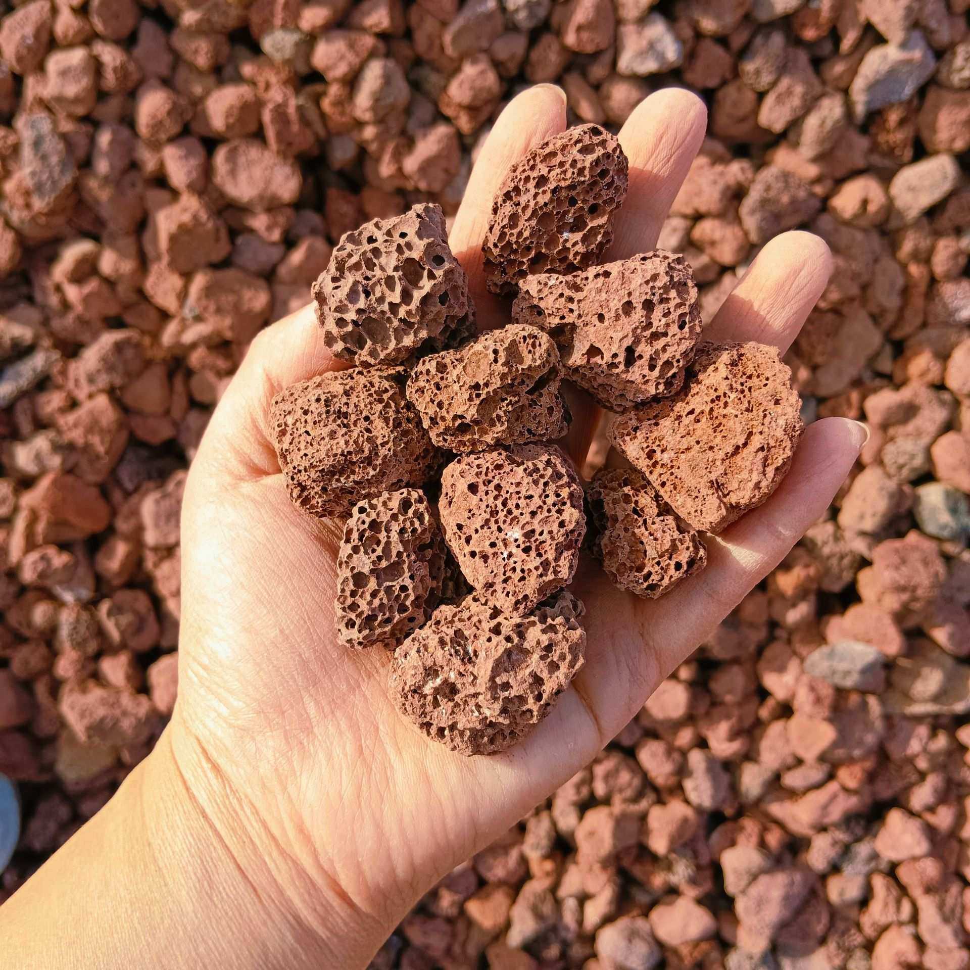 火山石颗粒 园艺种植栽培基质园林工程造景装饰火山岩鸡血红,淘宝优惠券,粉丝福利购,淘宝优惠卷