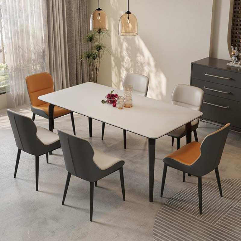 岩板餐桌家用小户型现代简约长方形吃饭桌子轻奢大理石餐桌椅组合,淘宝优惠券,粉丝福利购,淘宝优惠卷