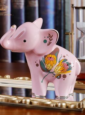 德国Goebel进口陶瓷大象客厅装饰品工位桌面摆件治愈系女生日礼物