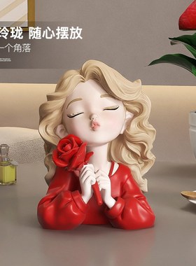 可爱女孩桌面小摆件家居办公室装饰品工位情绪稳定器闺蜜生日礼物