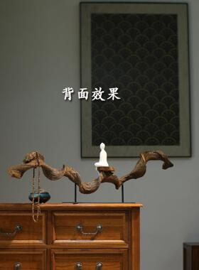 新中式禅意摆件树脂根雕茶室客厅玄关侘寂风装饰品家居饰品工艺品