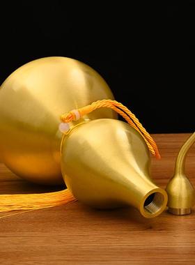 铜葫芦摆件纯黄铜开口葫芦挂件客厅家居办公室摆设装饰家用礼品