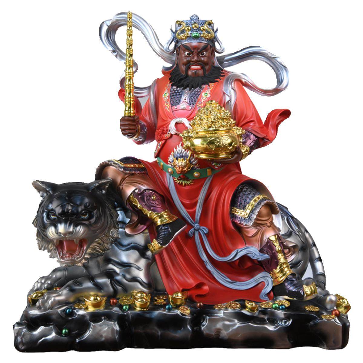 五路财神赵公明摆件树脂黑虎玄坛武财神爷神像办公室店铺供奉家用,淘宝优惠券,粉丝福利购,淘宝优惠卷