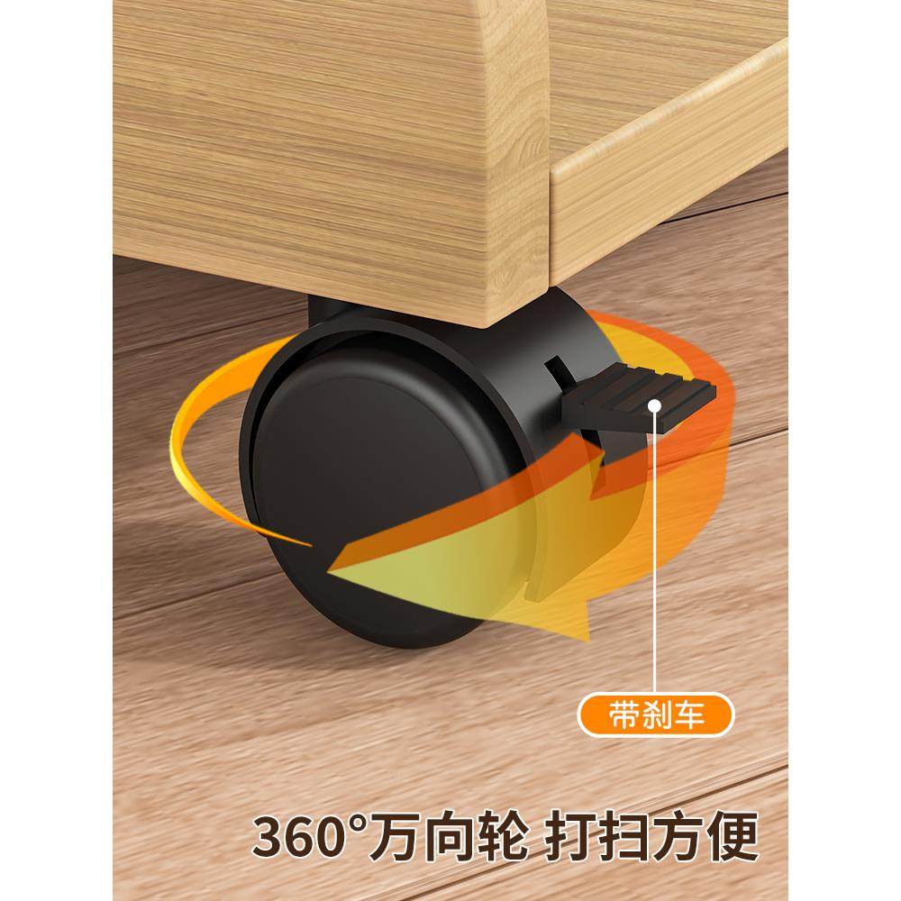 Desktop computer host bracket chassis with wheels mobile storage rack increased base bracket tray placement rack under the table