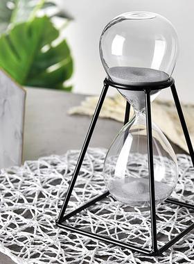 金属沙漏计时器30分钟耶诞节礼物轻奢计时沙漏创意办公室客厅摆件