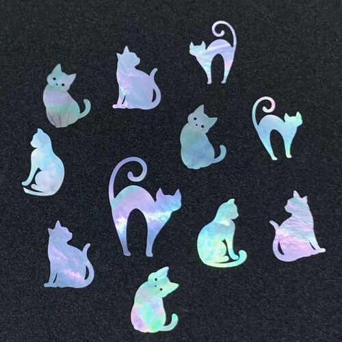 小猫螺钿片白蝶贝夜光贝片大漆螺钿漆器漆画漆艺镶嵌材料 - 图2