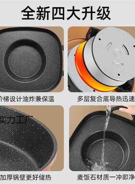 电烙锅家用多功能涮烤一体锅加厚凹凸罗锅不粘烧烤商用烤肉锅