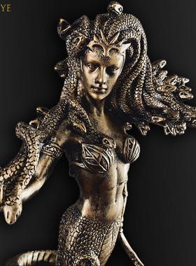 美杜莎奇幻装饰摆饰客厅书房创意人物雕像工艺礼品摆饰欧式家居饰