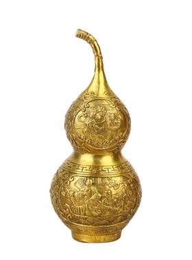 铜葫芦摆件 开盖八仙葫芦 开口天医葫芦