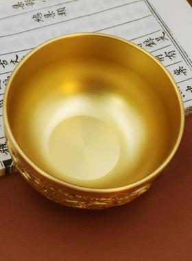 黄铜龙凤呈祥碗纯铜龙凤呈祥聚宝碗摆件办公室家居桌面创意摆件