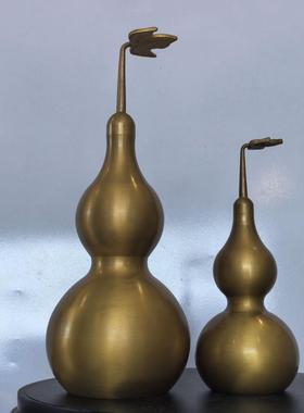 铜葫芦客厅摆件纯铜葫芦挂件八卦葫芦办公室摆设开盖铜葫芦摆件