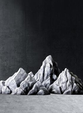 雪山假山仿真石头庭院公园装饰售楼部景观石店铺展厅橱窗景观摆件