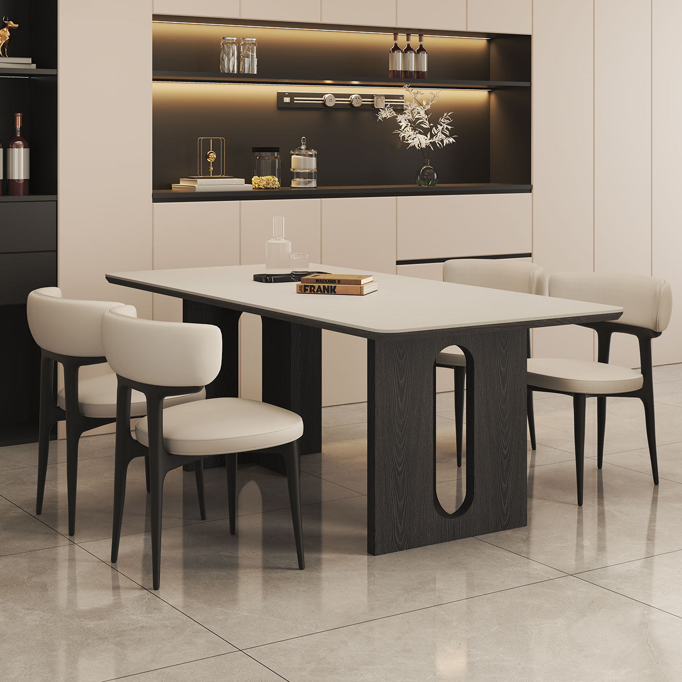 政府补贴复古风实木岩板餐桌椅子组合意式极简家用长方形吃饭桌子,淘宝优惠券,粉丝福利购,淘宝优惠卷