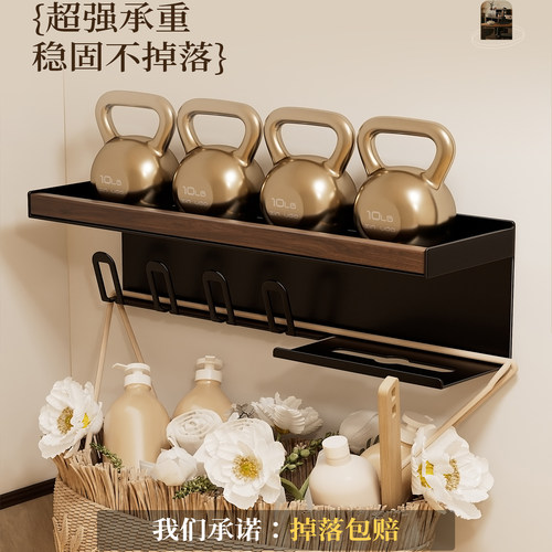 胡桃木牙刷置物架壁挂式免打孔卫生间不锈钢洗漱口杯收纳牙刷架子 - 图3