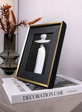 样板房主卧床头柜摆件飘窗茶几花艺相框杂志道具家居饰品软装组合