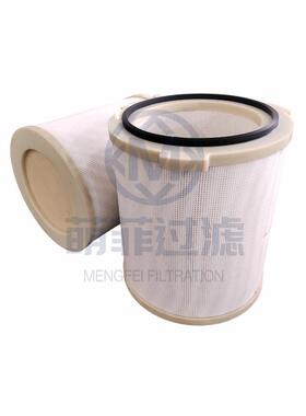 空压机进气滤芯白色聚酯滤料除尘滤筒工业空气过滤筒ABS端盖