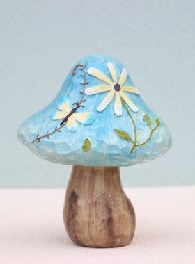 跨境树脂工艺品园艺蘑菇摆件卧室家居客厅装饰品手工庭院礼物