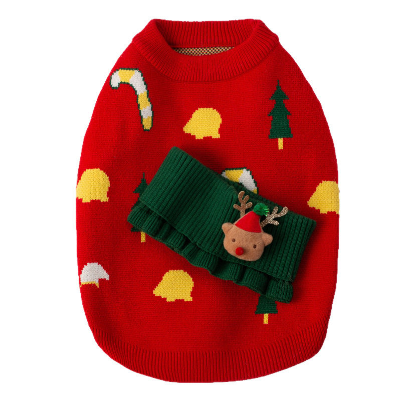 新款法斗衣服狗狗秋冬装圣诞毛衣喜庆保暖雪纳瑞宠物新年针织毛衣,淘宝优惠券,粉丝福利购,淘宝优惠卷