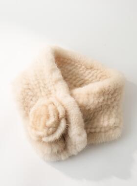 玉西子/【画屏】时尚百搭水貂毛毛领围巾/WANX001